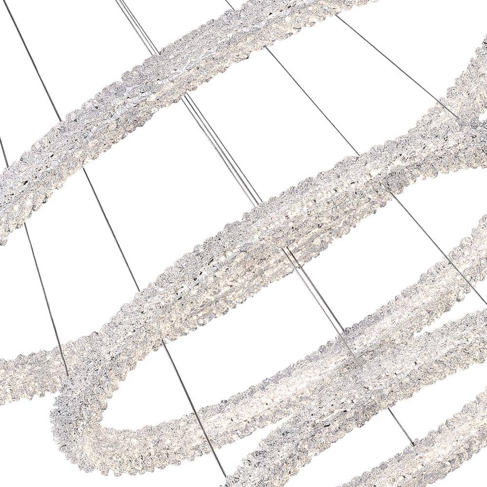 Arielle 32" Chrome and Crystal 3-Tier LED Chandelier