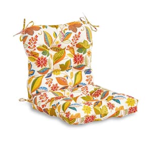 19 in. x 19 in. 1-Piece Mid-Back Outdoor Dining Chair Cushion in Esprit Floral