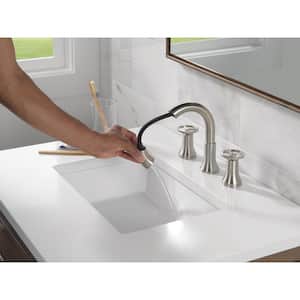Trinsic 8 in. Widespread Double-Handle Bathroom Faucet with Pull-Down Spout in Stainless