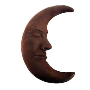 Cast Stone Large Moon Plaque - Dark Walnut