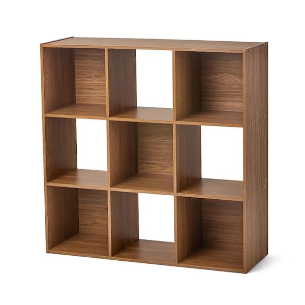 36 in. H x 36 in. W x 12 in. D Warm Walnut 9- Cube Organizer