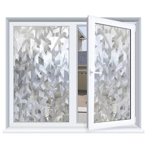 35.4 in. W x 98 in. L 3D Crystal Icicle  Non-Adhesive Decorative Window Film