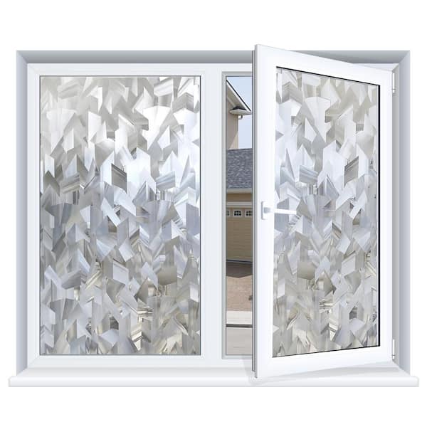 HIDBEA 17.5 in. x 78 in. 3D Crystal Icicles Non-Adhesive Decorative Window Film