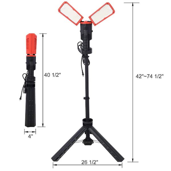 12V 10000 Lumens LED Portable Outdoor Work Light with Telescoping Tripod, IP54