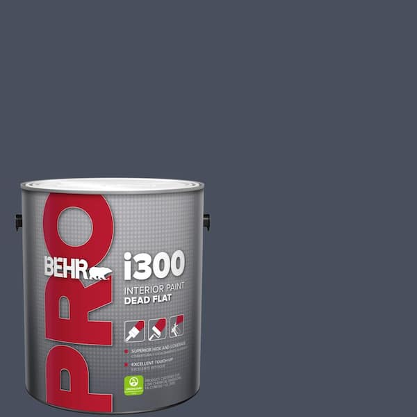 BEHR PRO 1 gal. #S510-7 Dark Denim Dead Flat Interior Paint