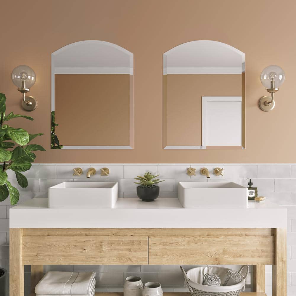 24" x 32" Frameless Arch-Top Beveled Vanity Mirror