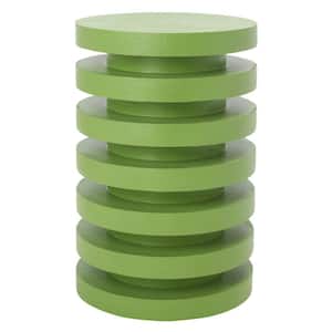 Kaysar 11.8 in. Green Round Wood End Table