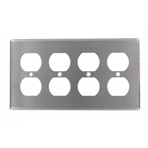 Stainless Steel 4-Gang Duplex Outlet Wall Plate (1-Pack)