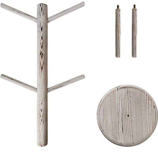 6-Hook Natural Wood Mug Tree Coffee Cup Holder Stand for Counter Space Saving Kitchen Organizer Station