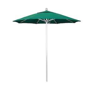 7.5 ft. Silver Aluminum Commercial Market Patio Umbrella with Fiberglass Ribs and Push Lift in Spectrum Aztec Sunbrella