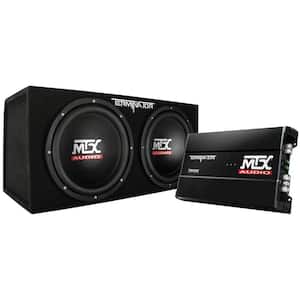 TNP212D2 12 in. 1200-Watt Dual Loaded Car Subwoofer Audio with Sub Box and Amplifier