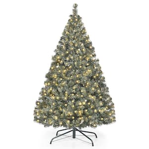 4.5 ft. Pre-Lit LED Full Artificial Christmas Tree with 200 LED Lights and Metal Stand, Classical Christmas Tree
