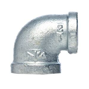1/2 in. x 3/8 in. Galvanized Malleable Iron 90 Degree FPT x FPT Reducing Elbow Fitting