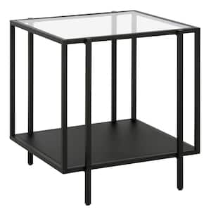 Vireo 20 in. Blackened Bronze Square Glass Side Table