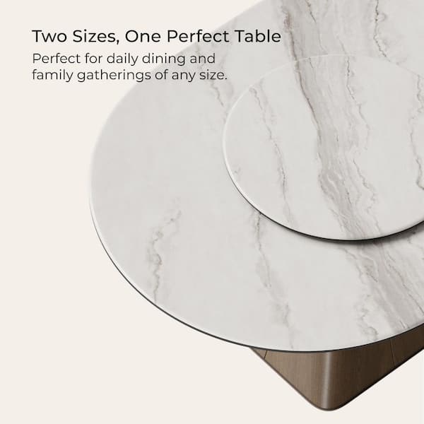 Spruce & Spring Nara Modern White Ceramic Stone 61 in. Pedestal