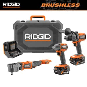 18V Brushless 2-Tool Combo Kit with 6.0 Ah & 4.0 Ah MAX Output Batteries, Charger, Hard Case & Right Angle Impact Wrench