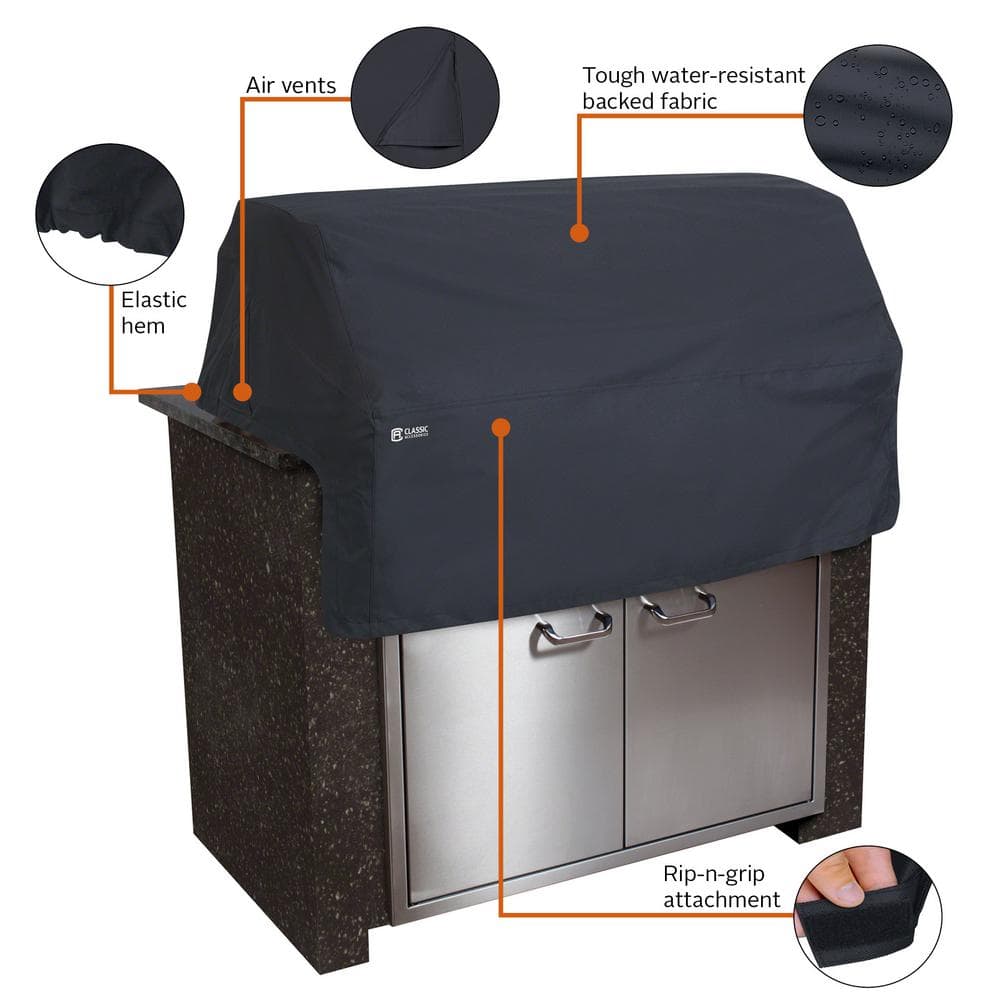 Classic Black Water-Resistant 27 Inch BBQ Grill Cover