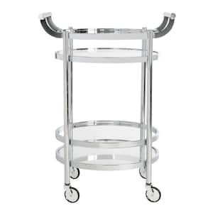 Sienna 2-Tier Chrome Bar Cart