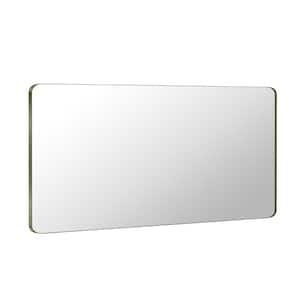 72 in. W x 32 in. H Premium Aluminum Framed Rectangular Bathroom Vanity Wall Mirror in Bronze