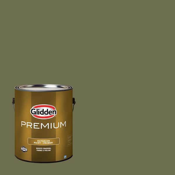 Glidden Premium 1 gal. PPG1125-6 Toy Tank Green Flat Exterior Latex Paint