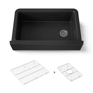 カスケット　ブラックマイカ KOHLER Cairn Matte Black Granite Composite 29.75 in. Single Bowl