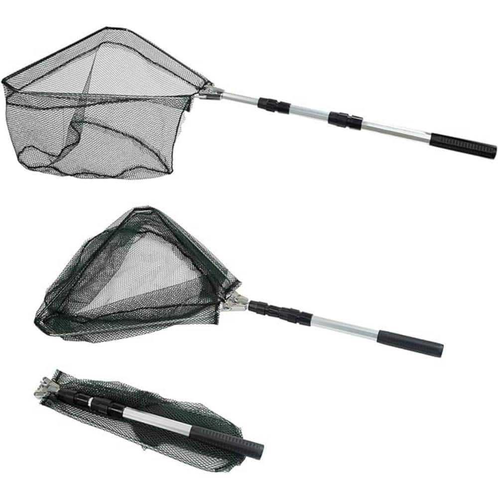 Aluminum Retractable Folding Fishing Landing Net with Telescoping Handle