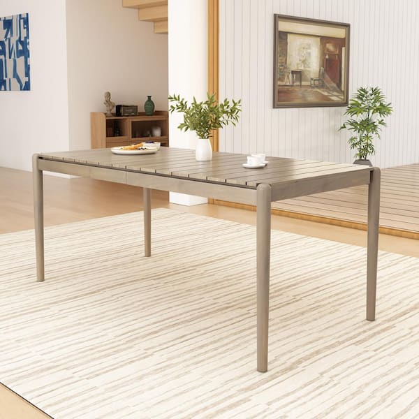 Noble House Demlow Light Ash Acacia Wood 4-legs Dining Table seats 6