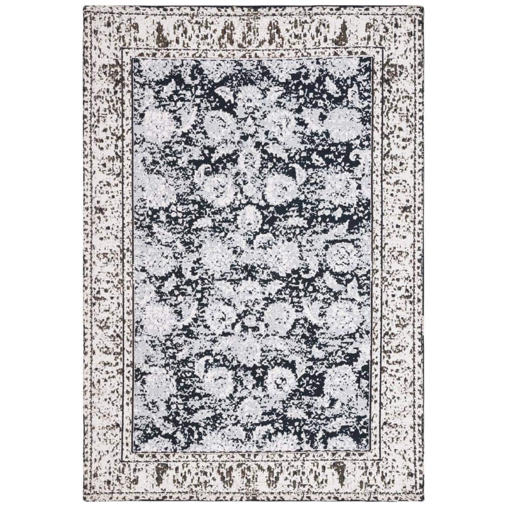 Reversible Grey/Sage Hand-Knotted Cotton Blend 4' x 6' Area Rug