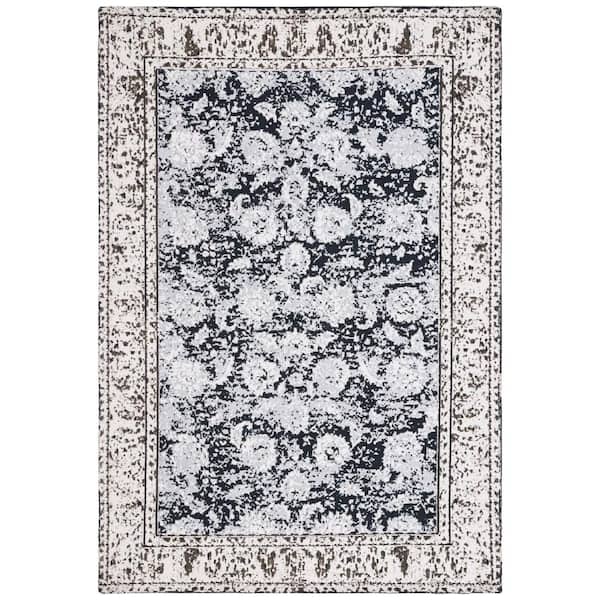 SAFAVIEH Easy Care Grey/Sage 4 ft. x 6 ft. Machine Washable Border Trellis Area Rug