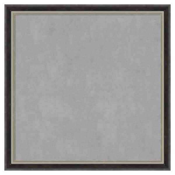 Amanti Art Theo Black Silver Narrow 13 in. x 13 in Framed Magnetic Board