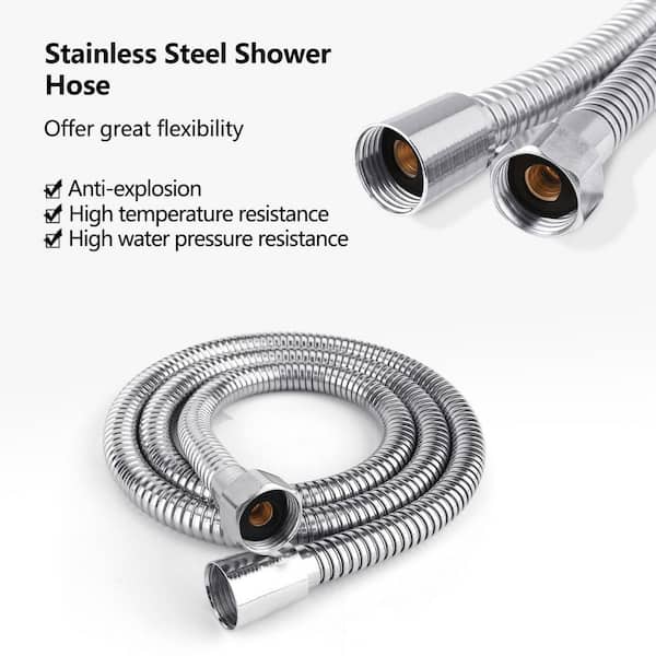 Single-Handle Floor Mount Freestanding Tub Faucet with Hand Shower in Chrome