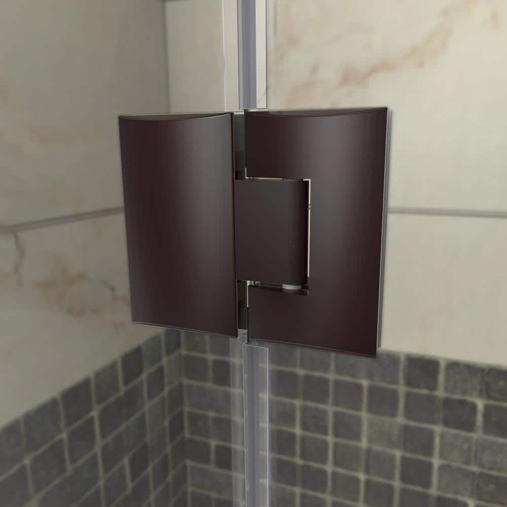 Prism Lux 40" Frameless Neo-Angle Shower Enclosure in Black