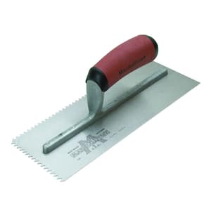 11 in. x 1/2 in. x 15/32 in. V-Notch Flooring Trowel with Durasoft Handle