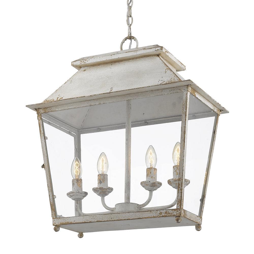 Antique Ivory Glass 4-Light Pendant Lantern