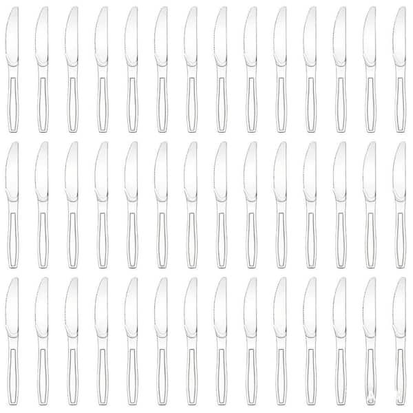 Disposable Plastic Knives with BPA-Free, Heat Resistant and Durable for Kitchen, Restaurant and Party, Clear (100-Pack)