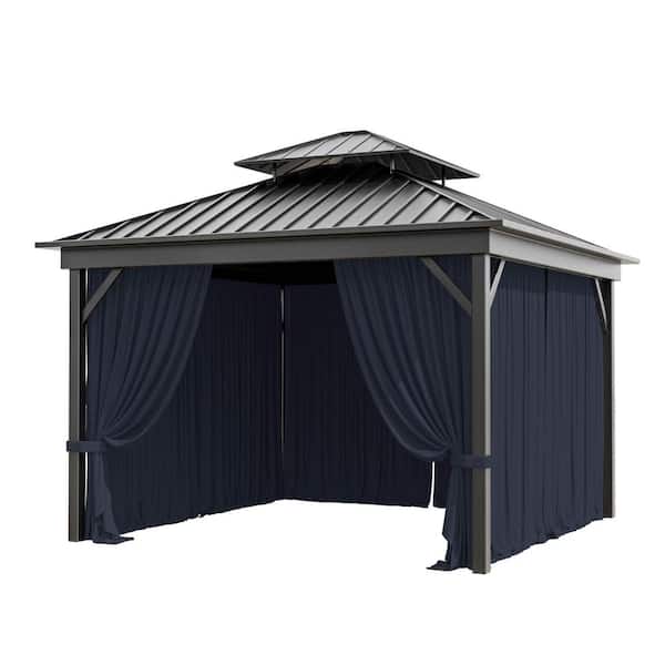 workpoint 6 ft. x 8 ft. Brown Rectangle Sun Shade Sail For