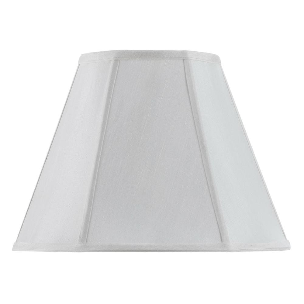 White Faux Silk Empire Lamp Shade with Brass Fitting
