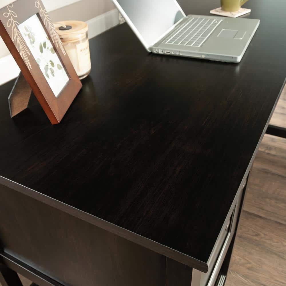 Estate Black L-Shaped Computer Desk with Drawer and Filing Cabinet