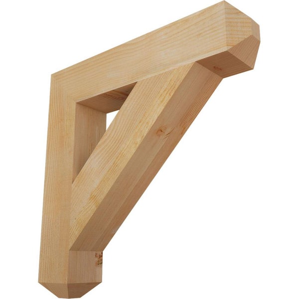Ekena Millwork 6 in. x 32 in. x 32 in. Douglas Fir Traditional Craftsman Rough Sawn Bracket