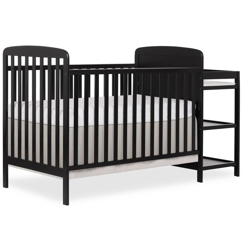 Dream On Me Anna 4-in-1 Black Crib and Changing Table Combo 678-K
