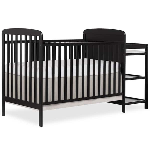 Anna 4-in-1 Black Crib and Changing Table Combo