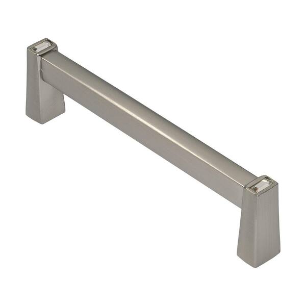 Wisdom Stone Long Island 3-3/4 in. Satin Nickel with Clear Crystal Cabinet Pull