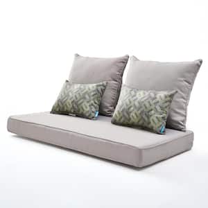 Gray 5-Pieces Outdoor Bench Replacement Cushion with 2 Lumber Pillows by for Patio Furniture
