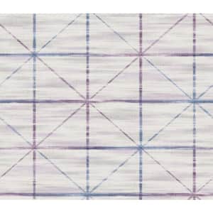 Tiled Geometric Grey and Purple Paper Non-Pasted Strippable Wallpaper Roll (Cover 60.75 sq. ft.)