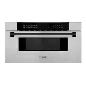 Autograph Edition 30 in. 1000-Watt Built-In Microwave Drawer in Stainless Steel & Matte Black Handle