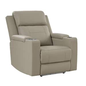 Rolando DOVE Traditional 35.04 in. W Genuine Leather Dual Motor Power Recliner with Storage Space