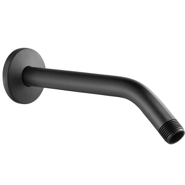 Heemli 10 in. Shower Arm and Flange in Matte Black