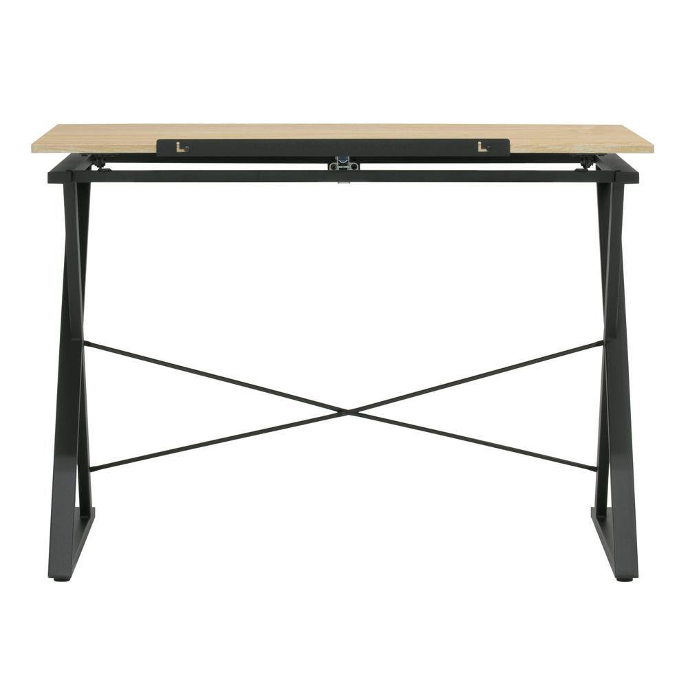 Ashwood and Charcoal Adjustable Drawing Table with Steel Frame