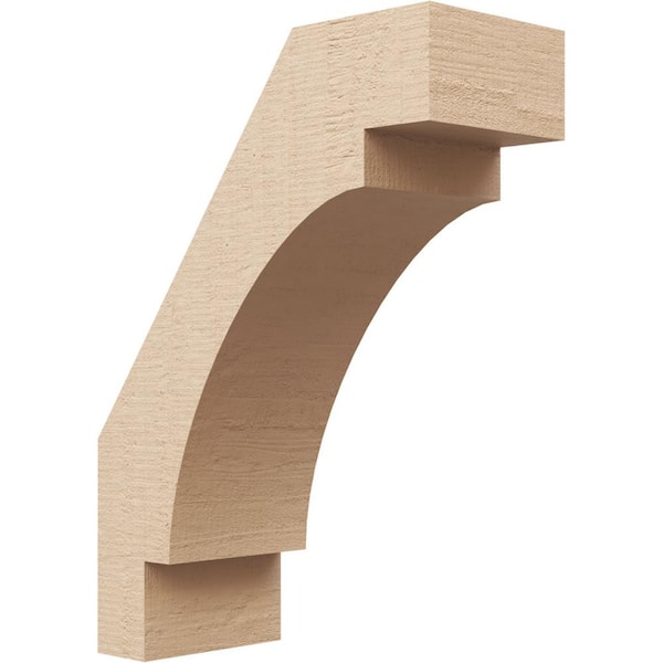 Ekena Millwork 5 in. x 16 in. x 12 in. Merced Rough Cedar Woodgrain Timberthane Polyurethane Knee Brace, Primed
