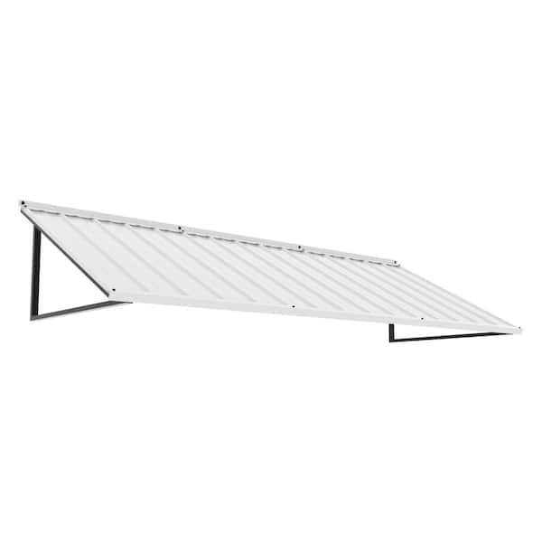 103.1 in. x 36.5 in. Fixed Metal Door Window Awning Canopy, Rust-Resistant Solid Steel Frame Cover, White